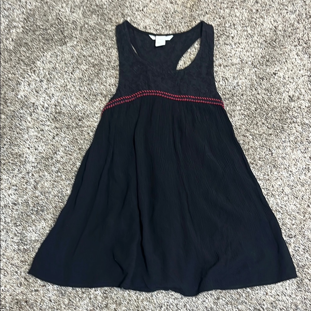 Black Sleeveless top with Red Accents